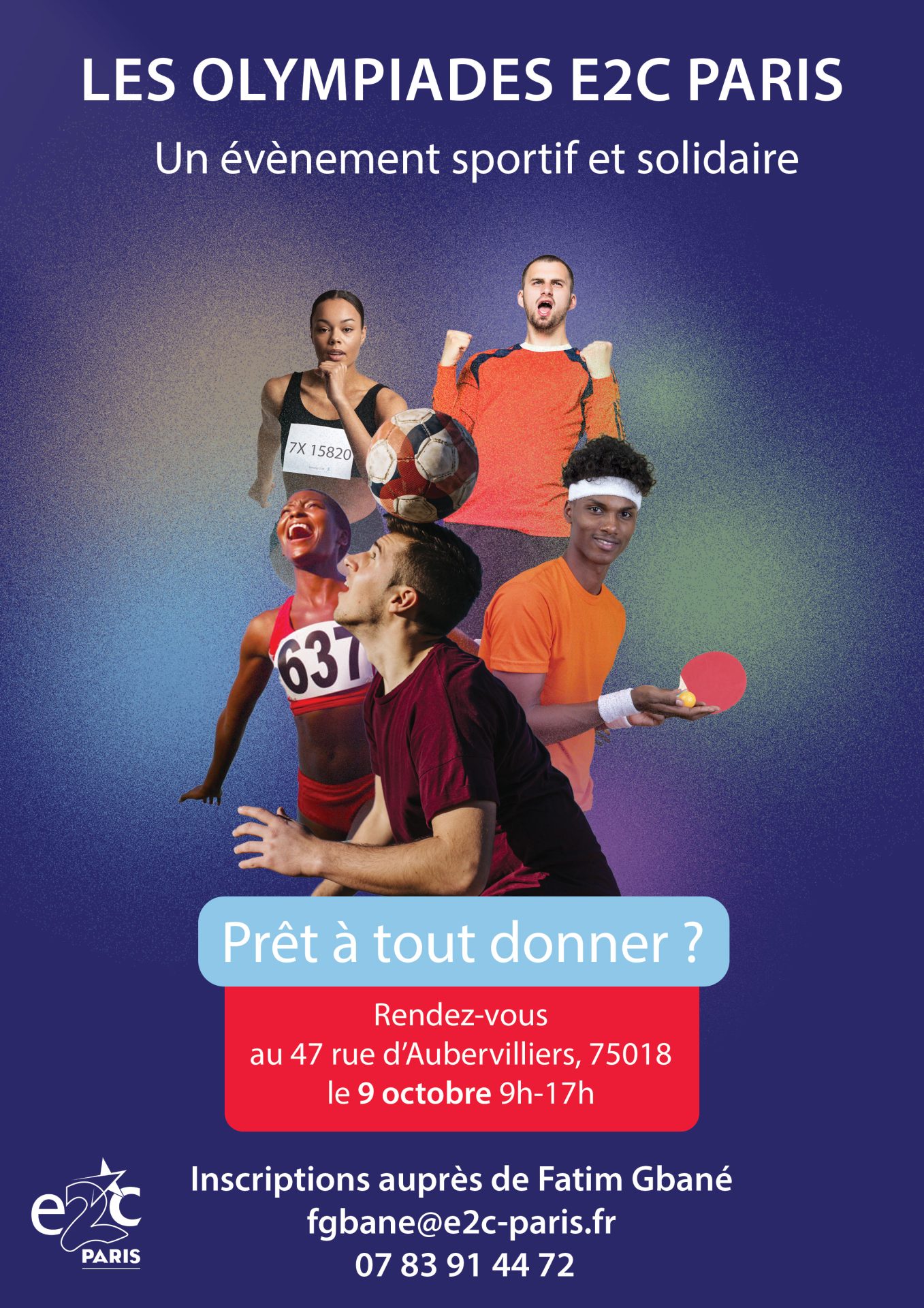 Le 9 octobre 2025, l’E2C Paris vous invite aux Olympiades, une journée sportive, solidaire et conviviale. Cet événement unique réunit les jeunes de l’E2C Paris et les collaborateurs de nos entreprises partenaires autour d’activités sportives et ludiques. L’occasion idéale de partager un moment fort, porteur de cohésion, d’échange et de solidarité.